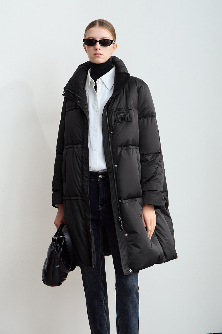 Letter Emblem Down Jacket|AMII-AMII.com