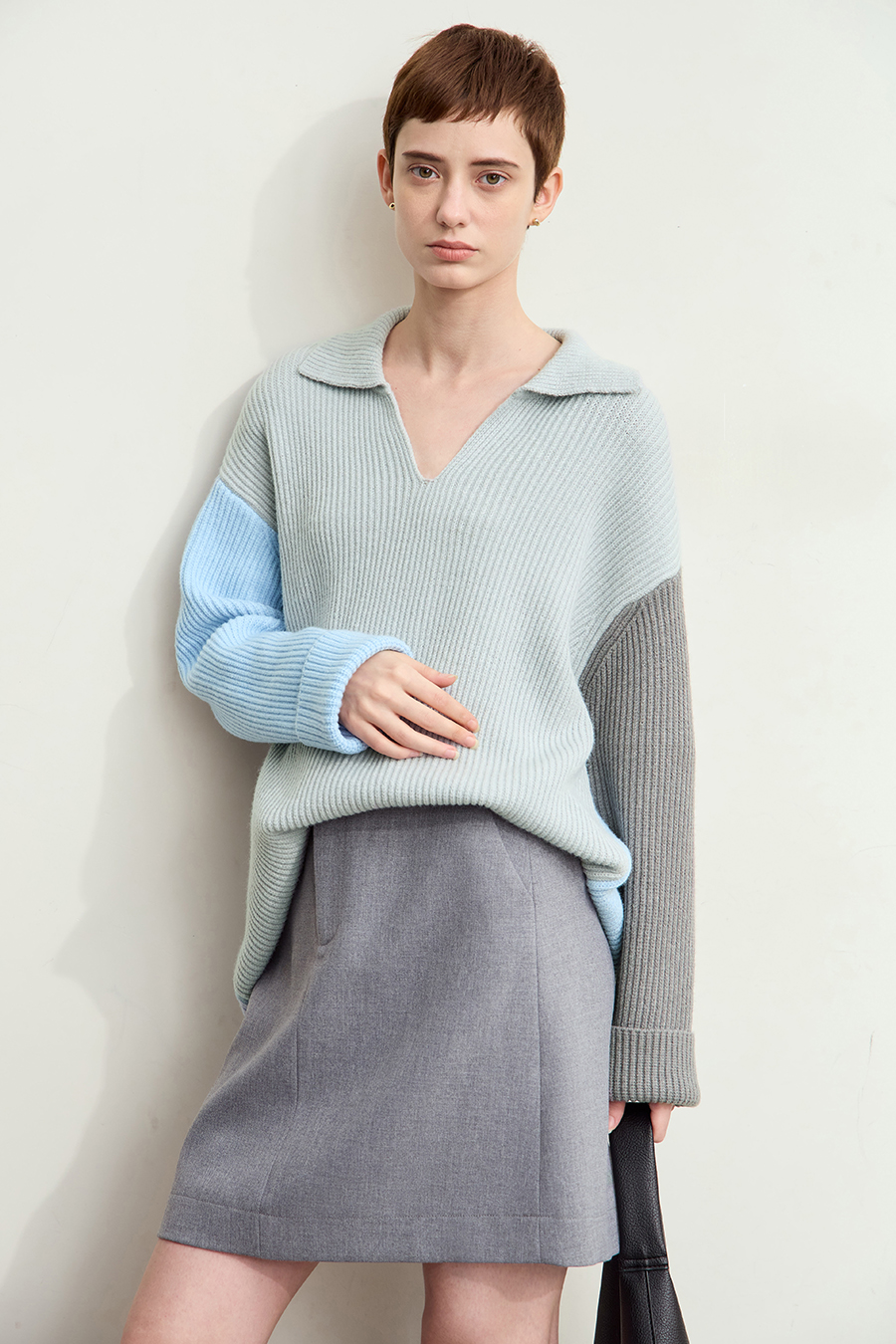 Color Block Loose Sweater|AMII-AMII.com