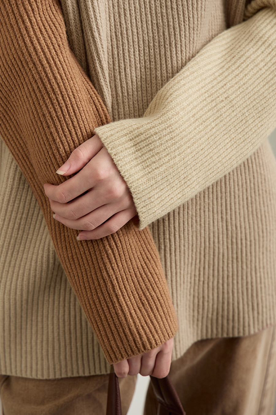 Color Block Loose Sweater|AMII-AMII.com