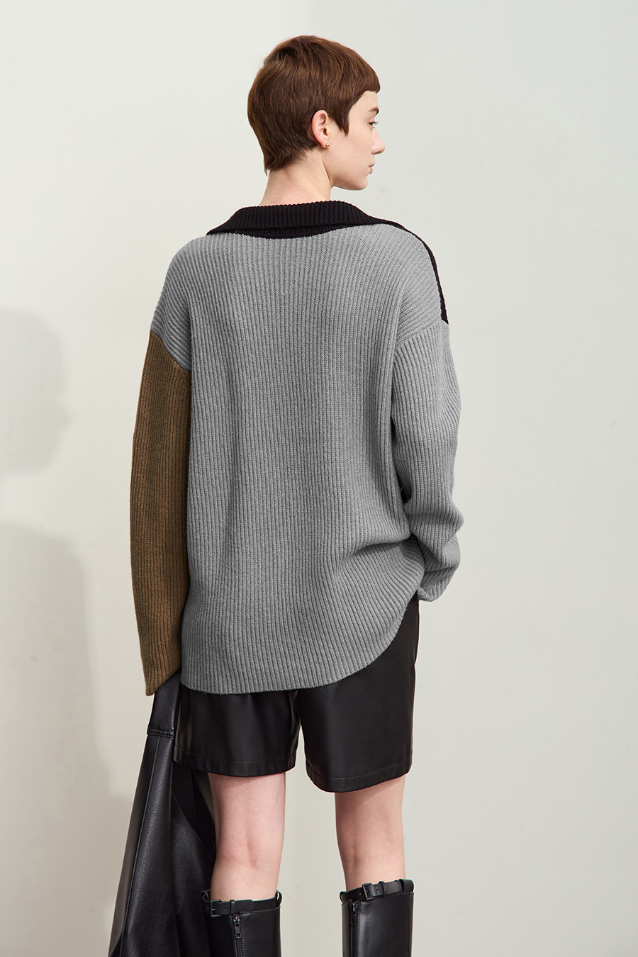 Color Block Loose Sweater|AMII-AMII.com