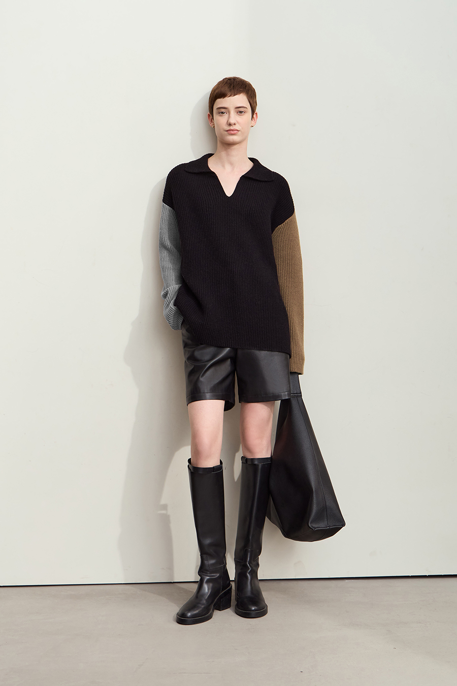 Color Block Loose Sweater|AMII-AMII.com