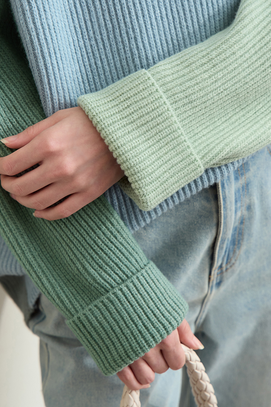 Color Block Loose Sweater|AMII-AMII.com