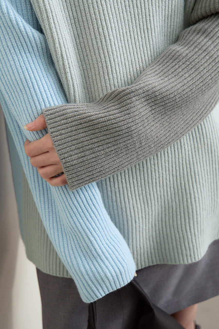 Color Block Loose Sweater|AMII-AMII.com