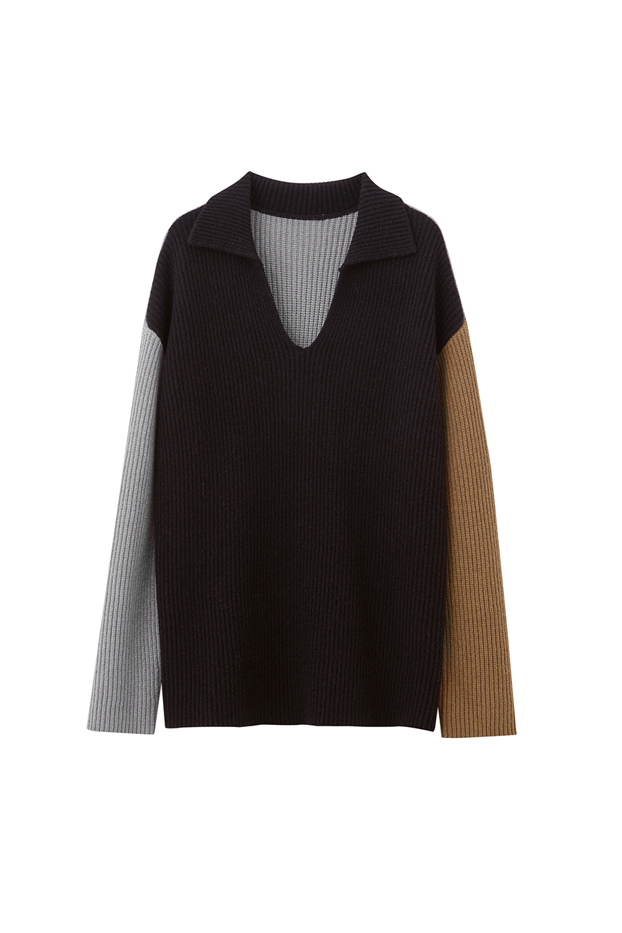 Color Block Loose Sweater|AMII-AMII.com