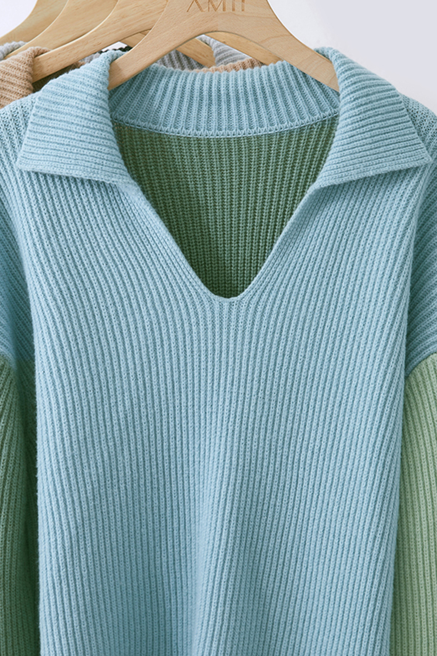 Color Block Loose Sweater|AMII-AMII.com