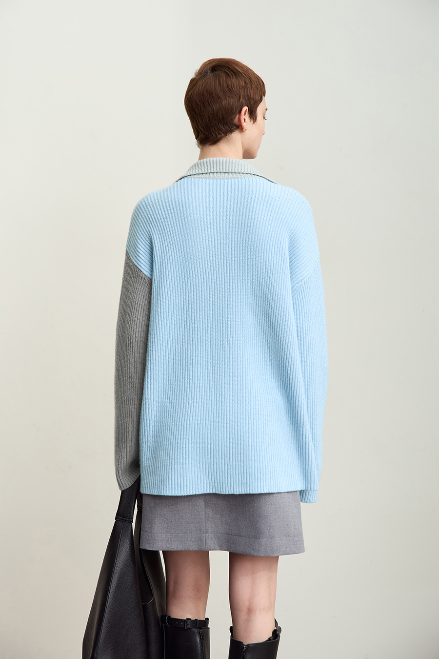Color Block Loose Sweater|AMII-AMII.com