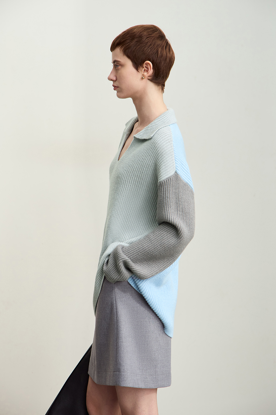 Color Block Loose Sweater|AMII-AMII.com