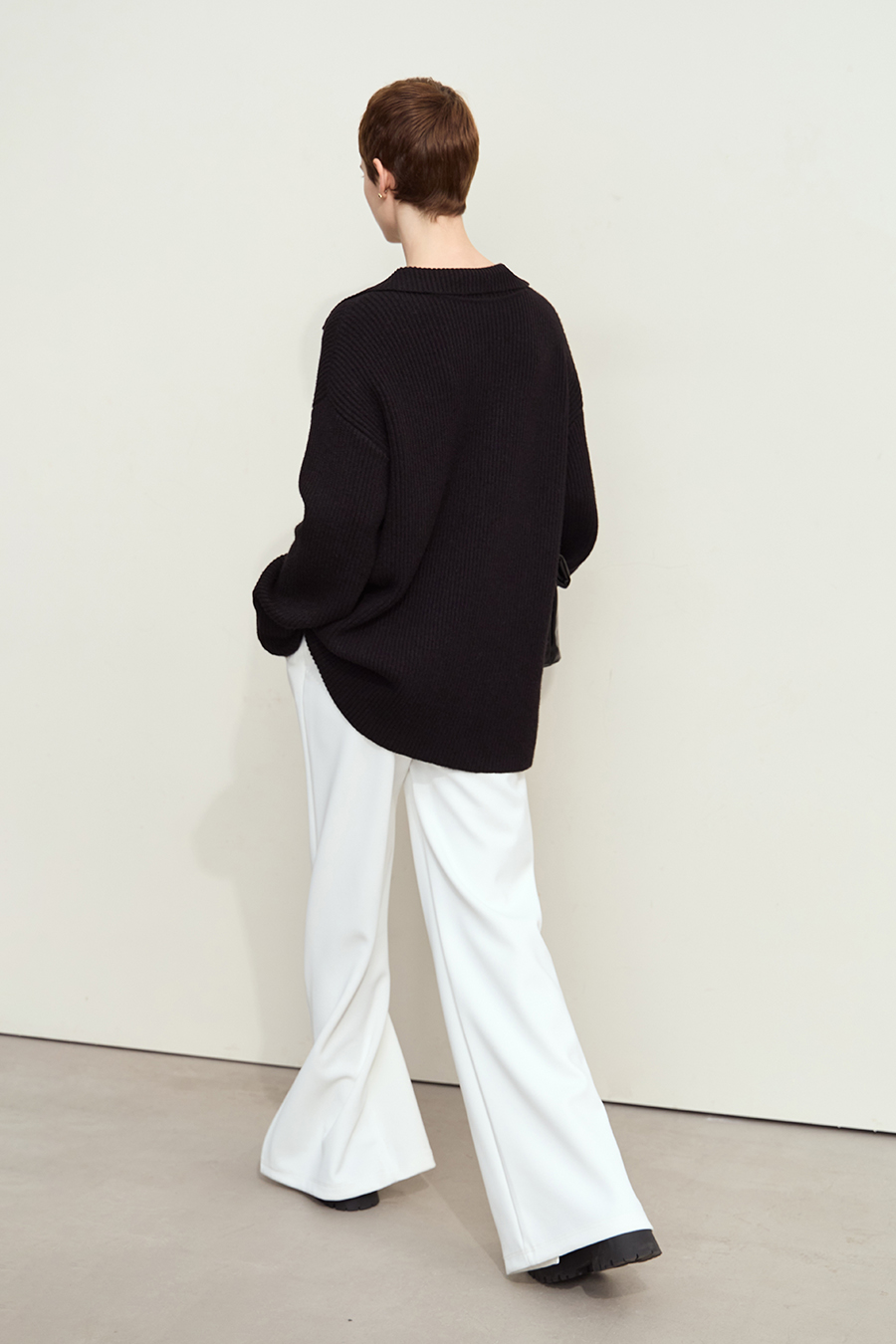 Collar Loose Drop Shoulder Sweater