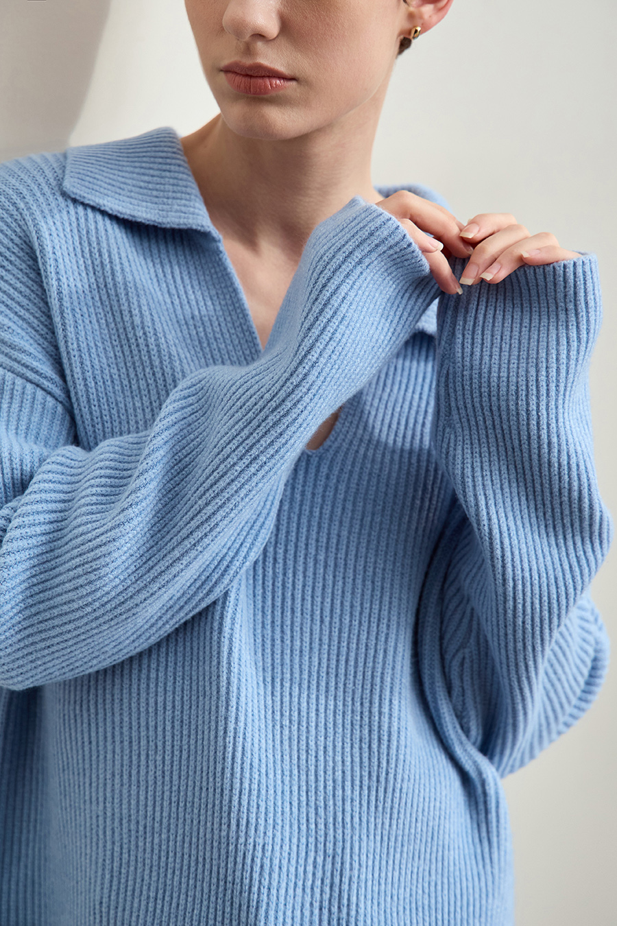 Collar Loose Drop Shoulder Sweater