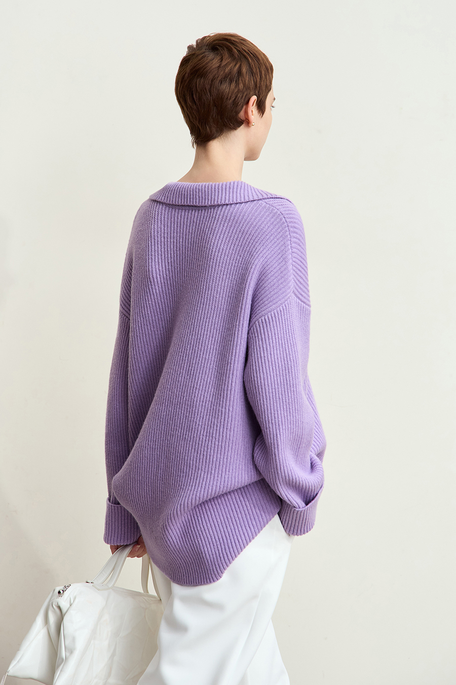 Collar Loose Drop Shoulder Sweater