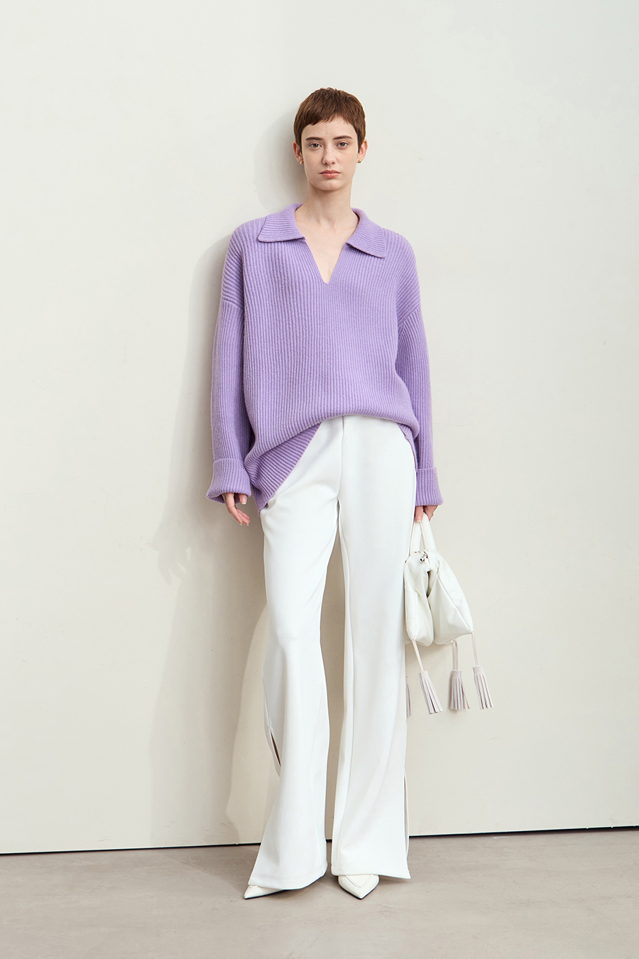 Collar Loose Drop Shoulder Sweater