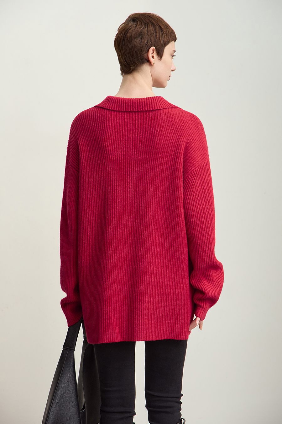 Collar Loose Drop Shoulder Sweater