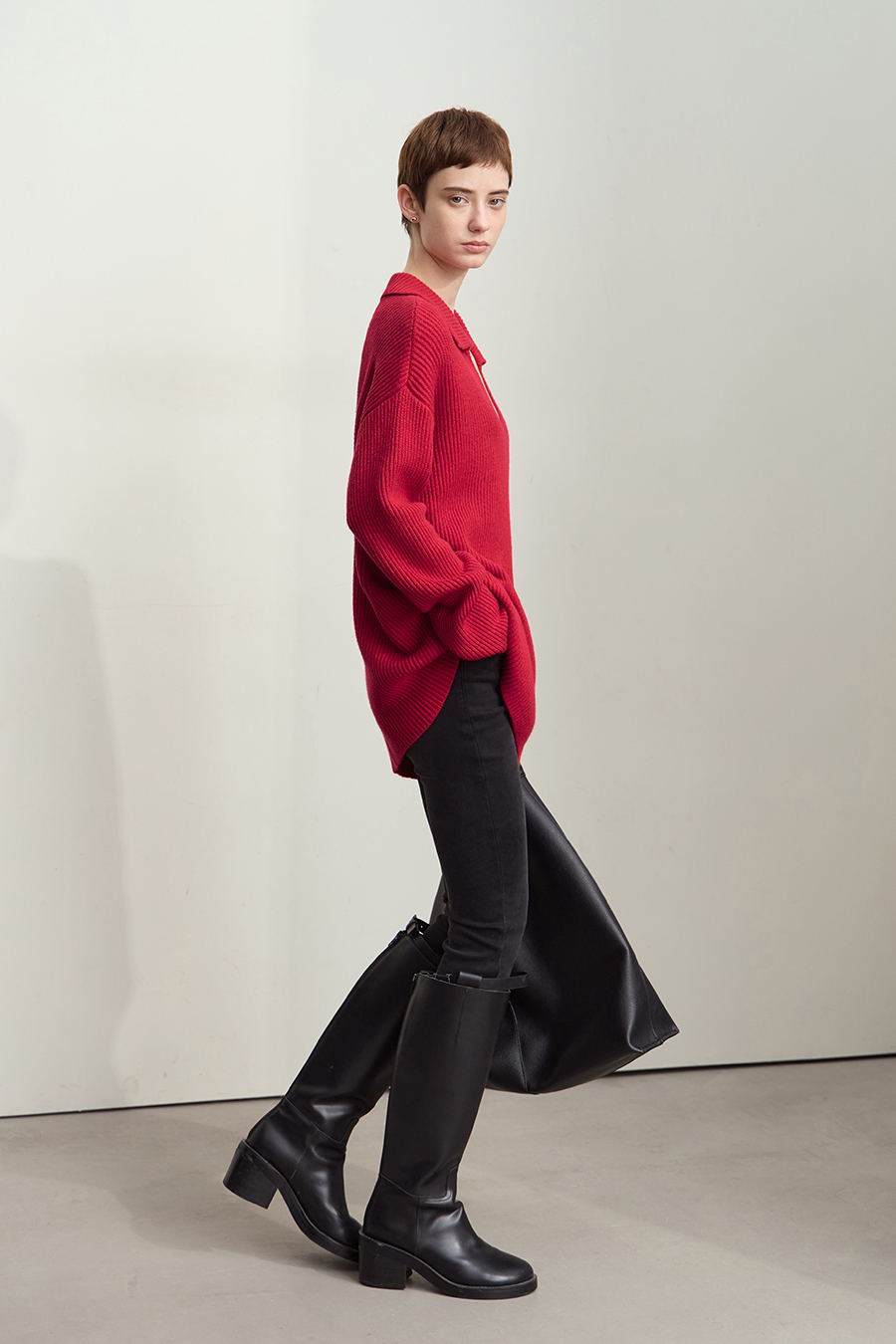 Collar Loose Drop Shoulder Sweater