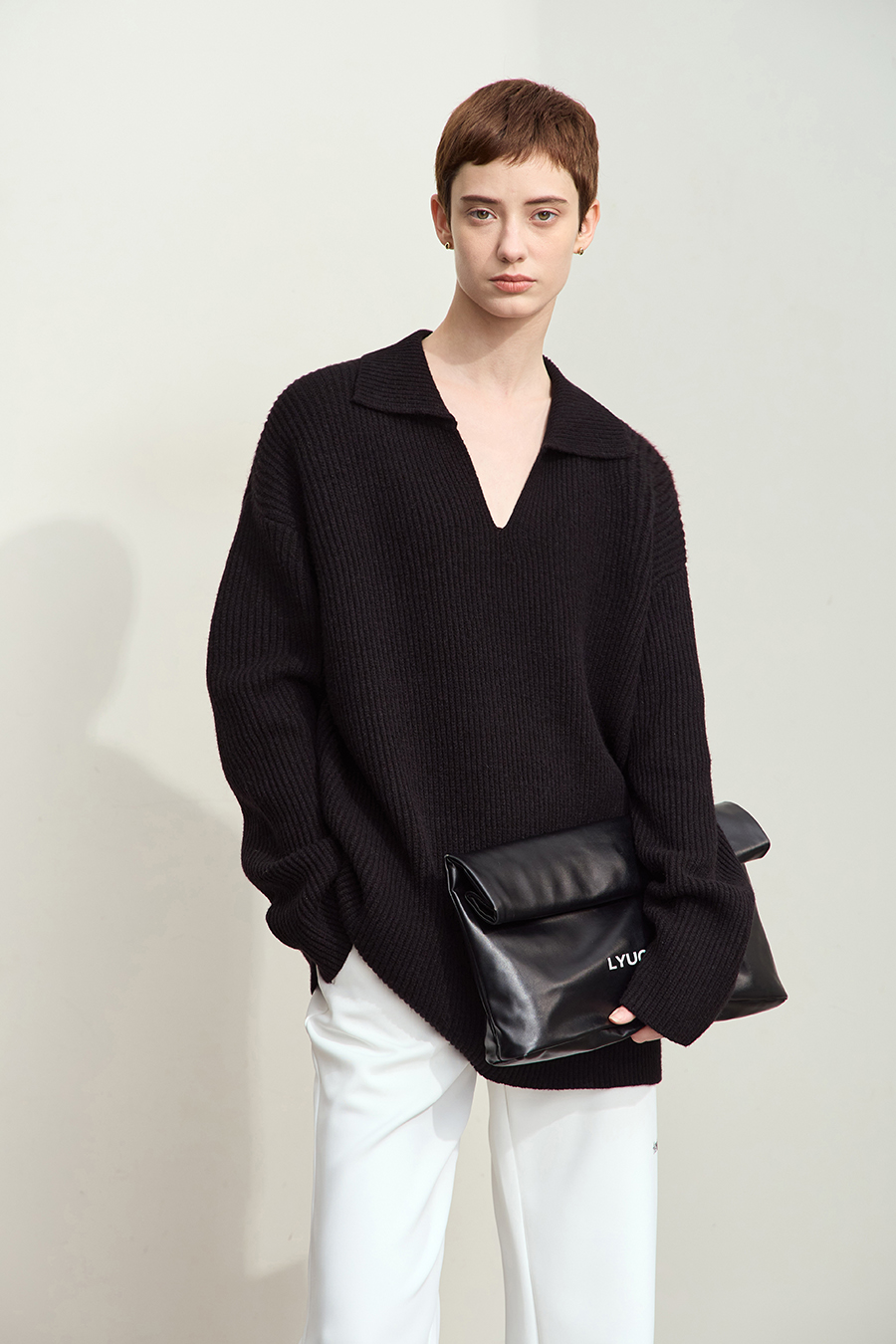 Collar Loose Drop Shoulder Sweater