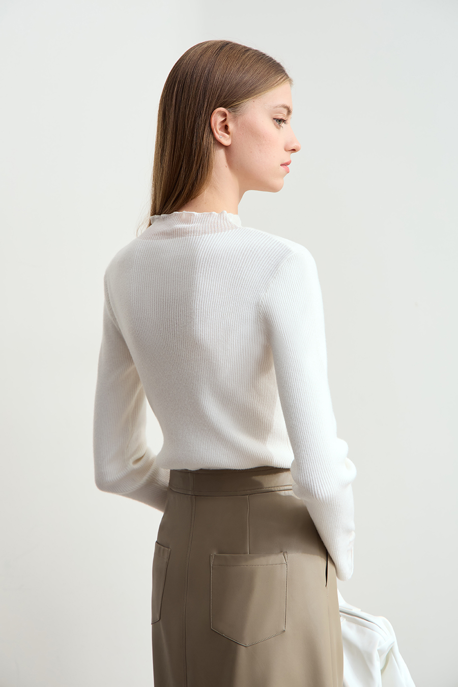 Slightly Sheer Spliced Sweater|AMII-AMII.com