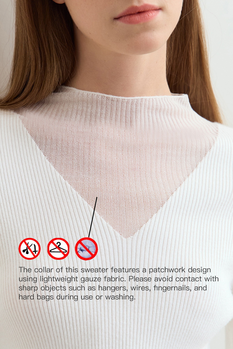 Slightly Sheer Spliced Sweater|AMII-AMII.com