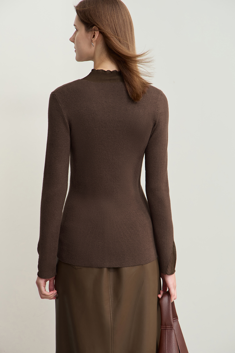 Slightly Sheer Spliced Sweater|AMII-AMII.com