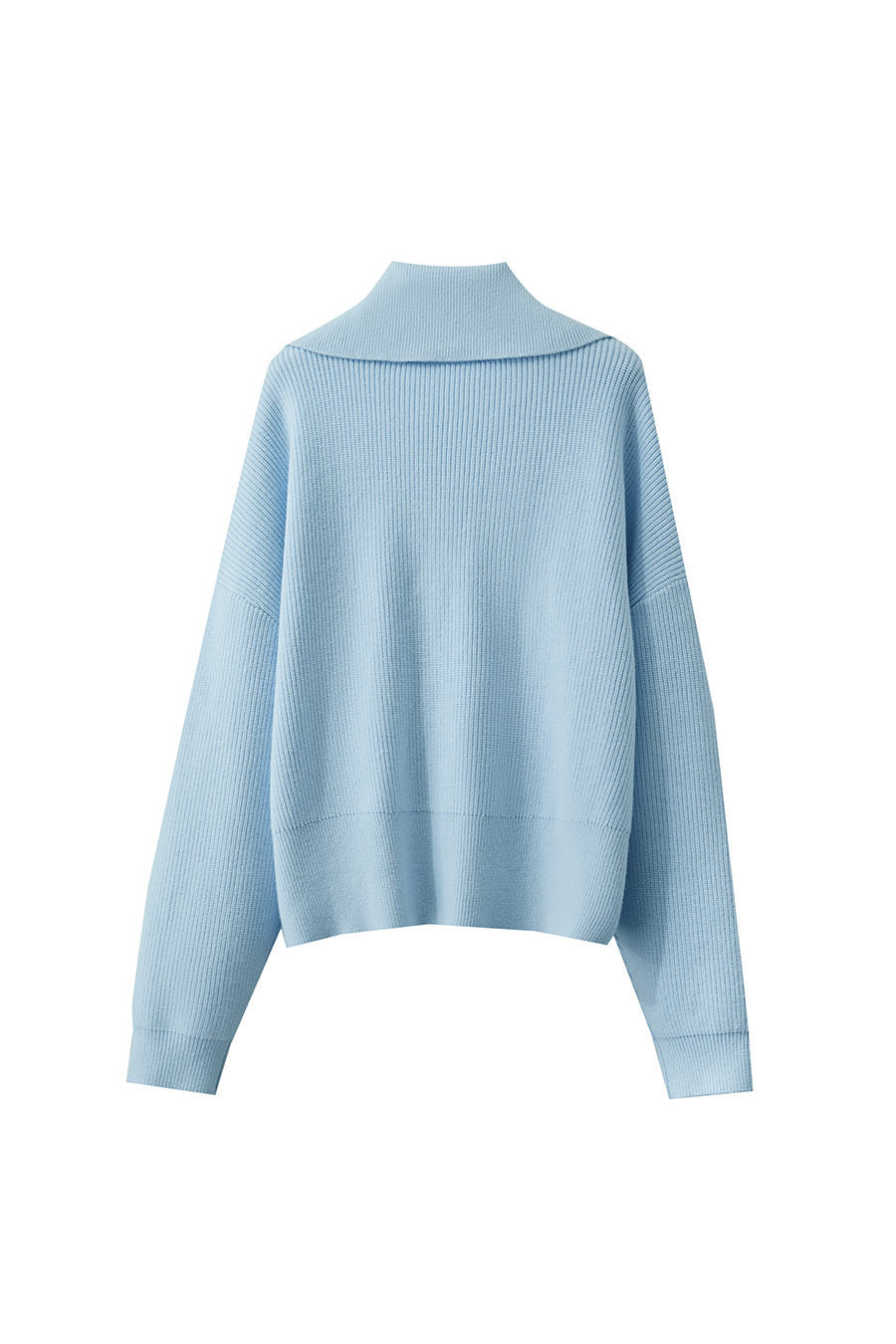 Lapel Zip-Up Knit Cardigan