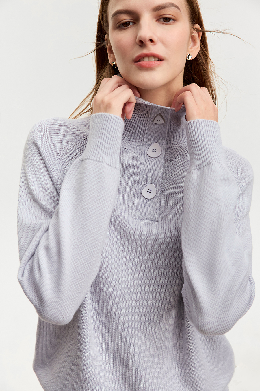 Mid - Length Loose High Neck Sweater|AMII-AMII.com