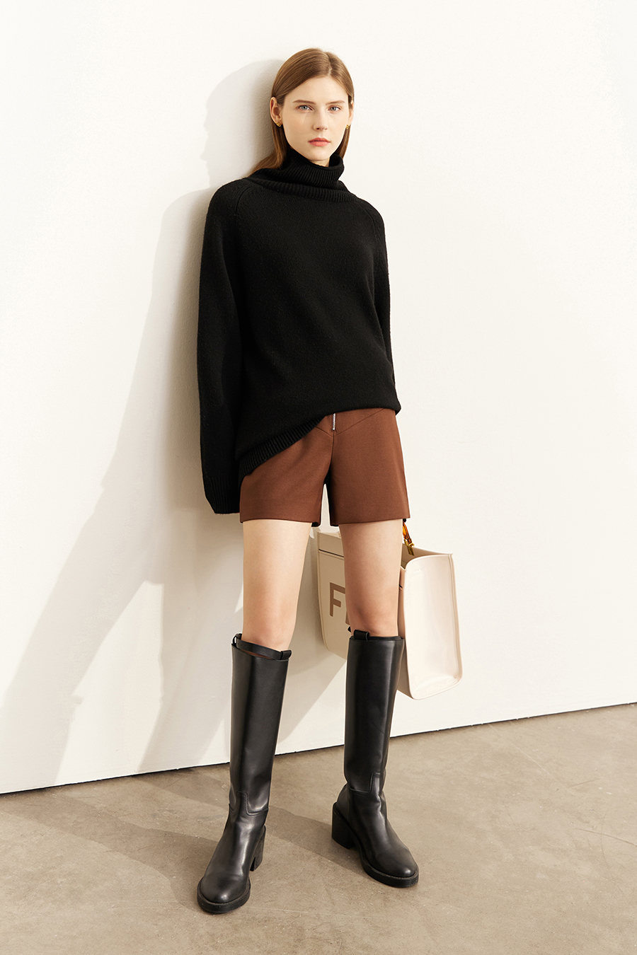 Mid - Length Loose High Neck Sweater|AMII-AMII.com