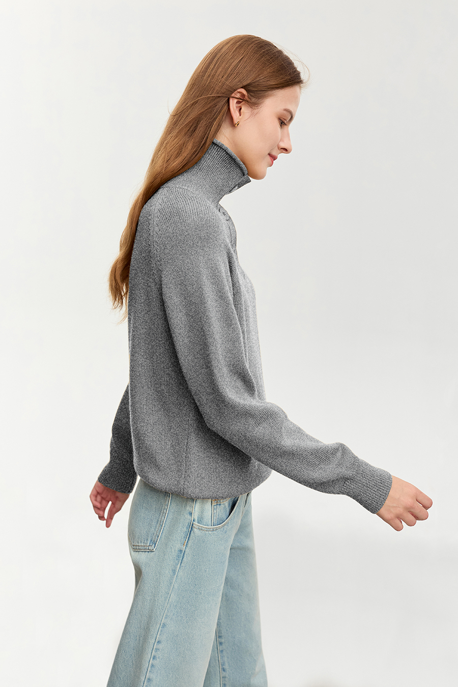 Mid - Length Loose High Neck Sweater|AMII-AMII.com