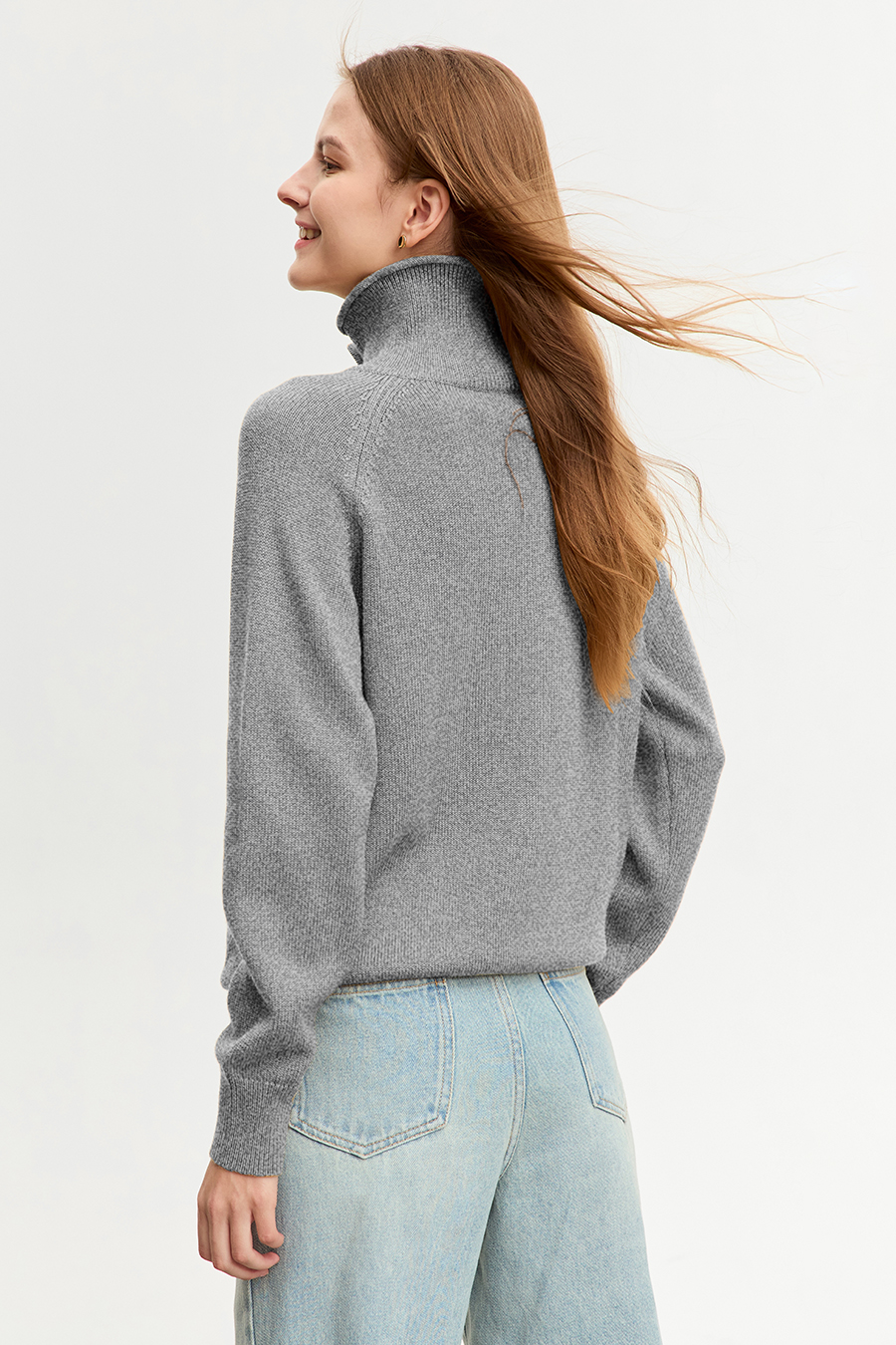 Mid - Length Loose High Neck Sweater|AMII-AMII.com
