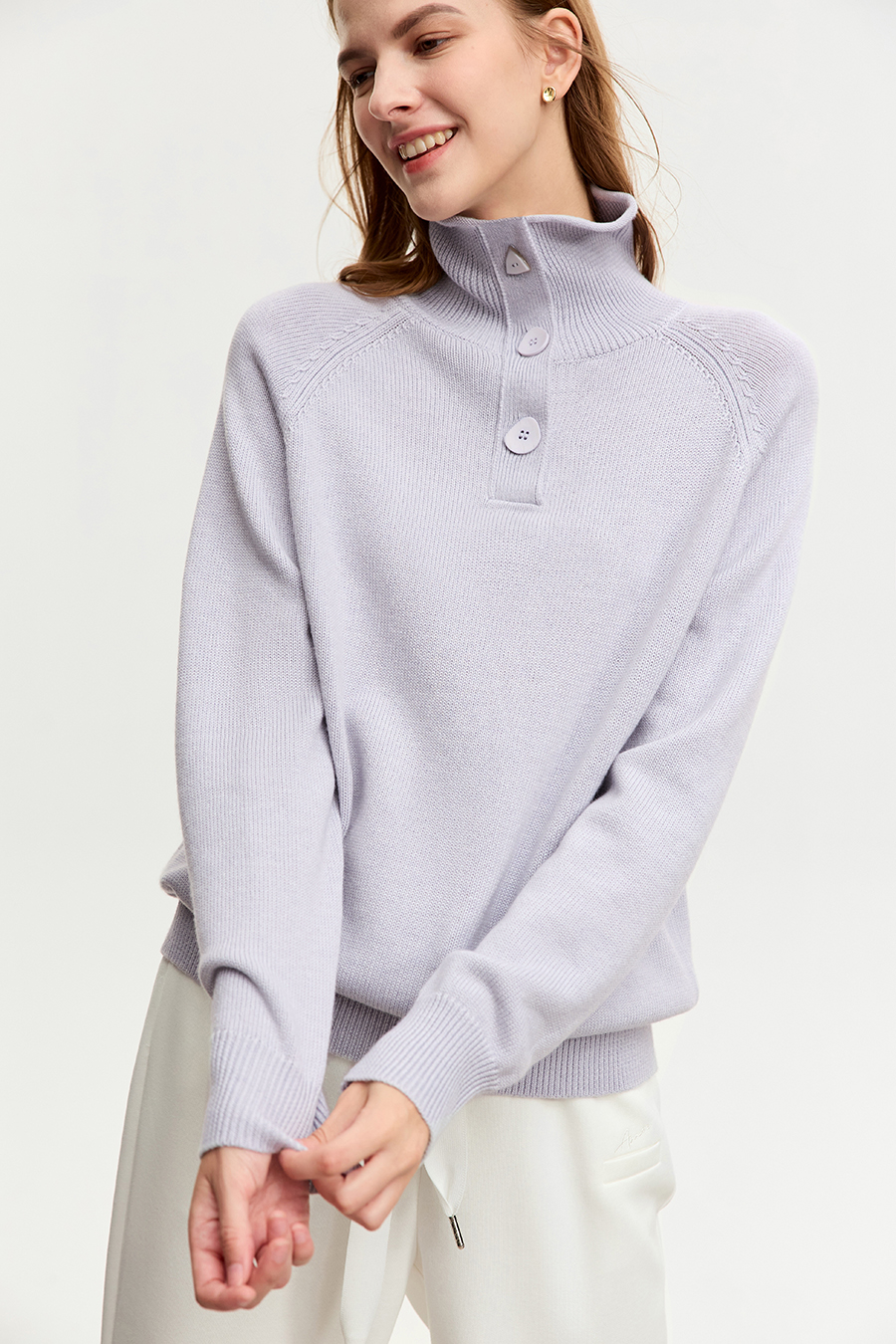 Mid - Length Loose High Neck Sweater|AMII-AMII.com