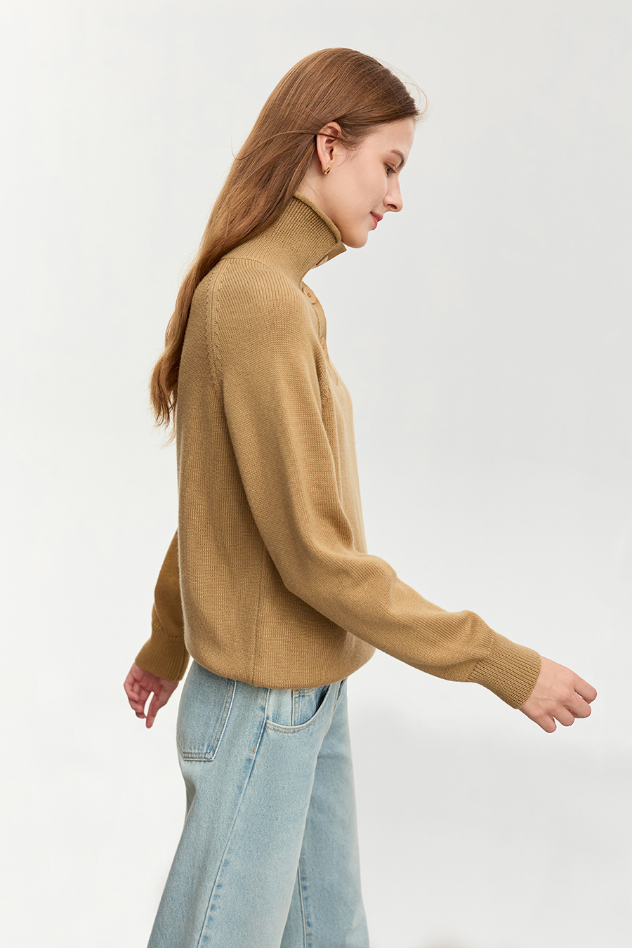 Mid - Length Loose High Neck Sweater|AMII-AMII.com