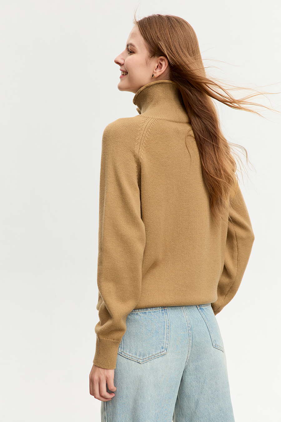 Mid - Length Loose High Neck Sweater|AMII-AMII.com