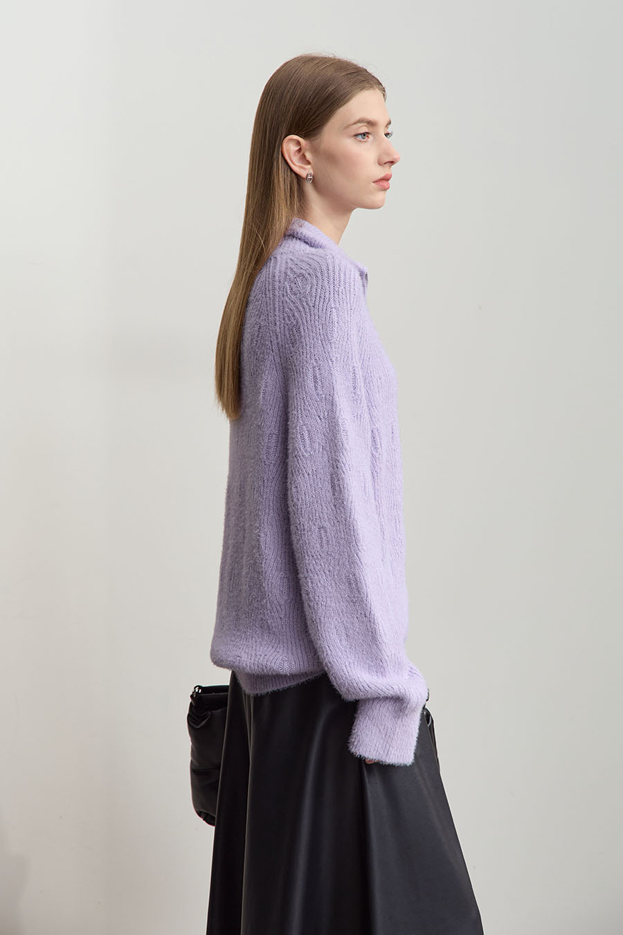 Faux Mink Pick - stitch Sweater|AMII-AMII.com