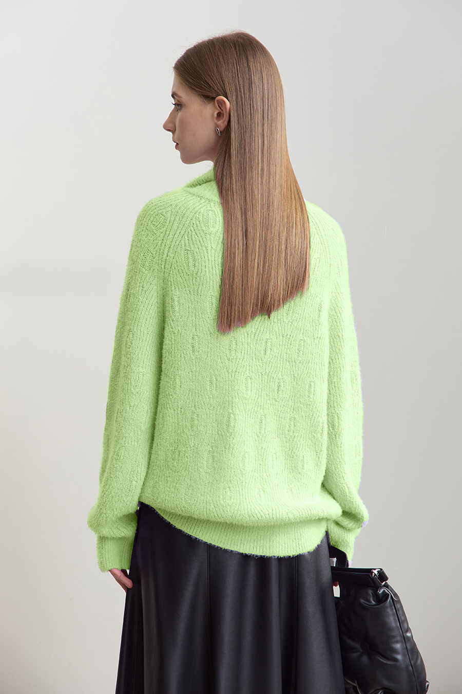 Faux Mink Pick - stitch Sweater|AMII-AMII.com