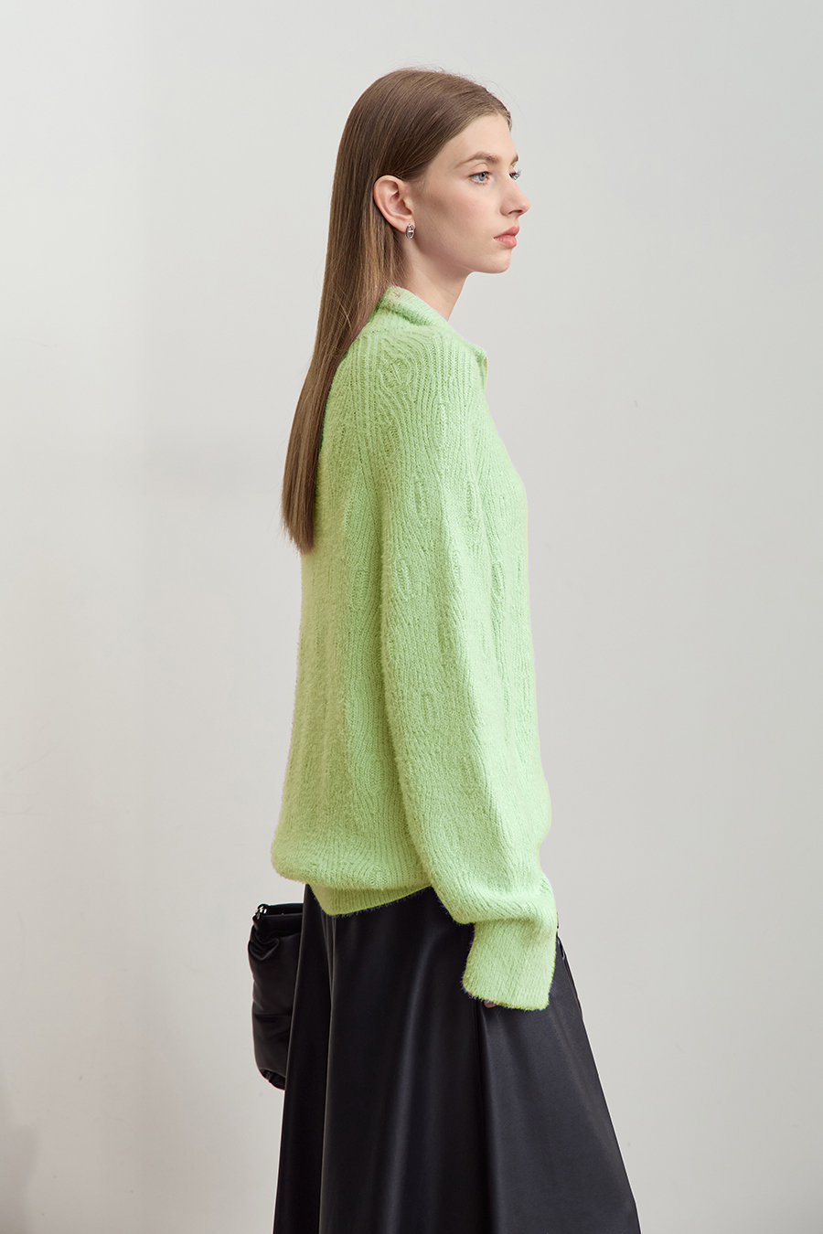 Faux Mink Pick - stitch Sweater|AMII-AMII.com