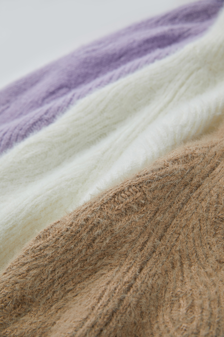 Faux Mink Pick - stitch Sweater|AMII-AMII.com