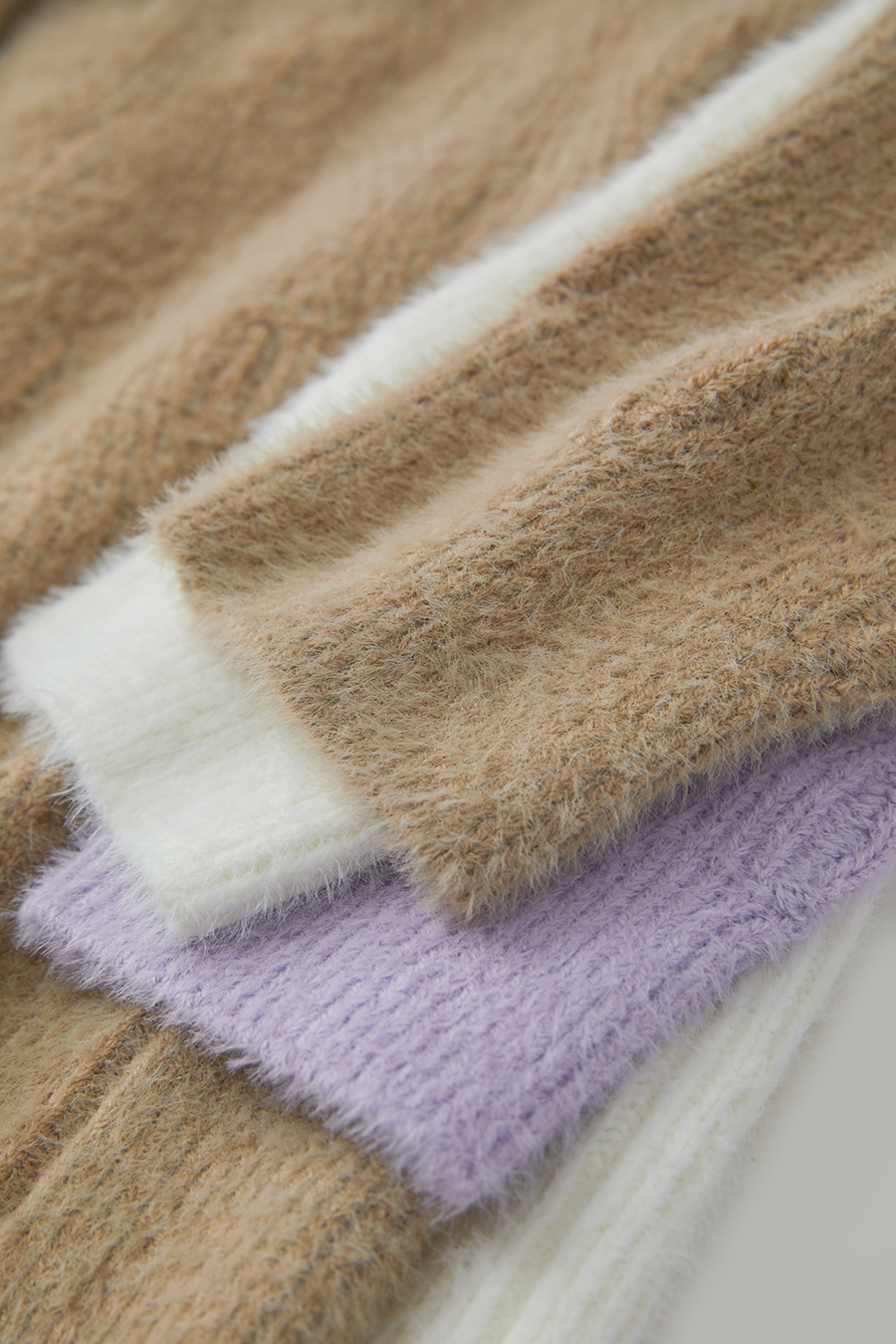 Faux Mink Pick - stitch Sweater|AMII-AMII.com