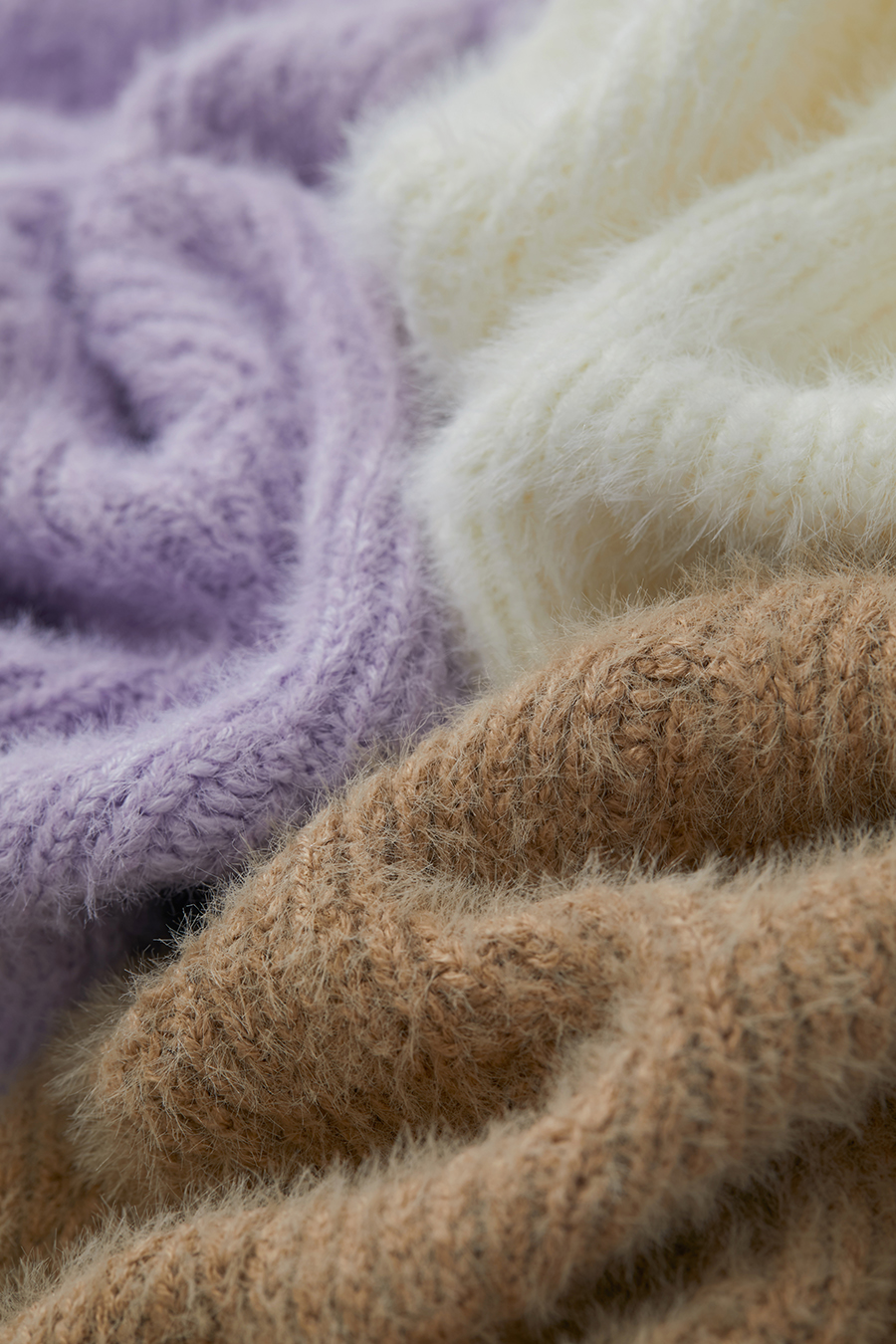 Faux Mink Pick - stitch Sweater|AMII-AMII.com