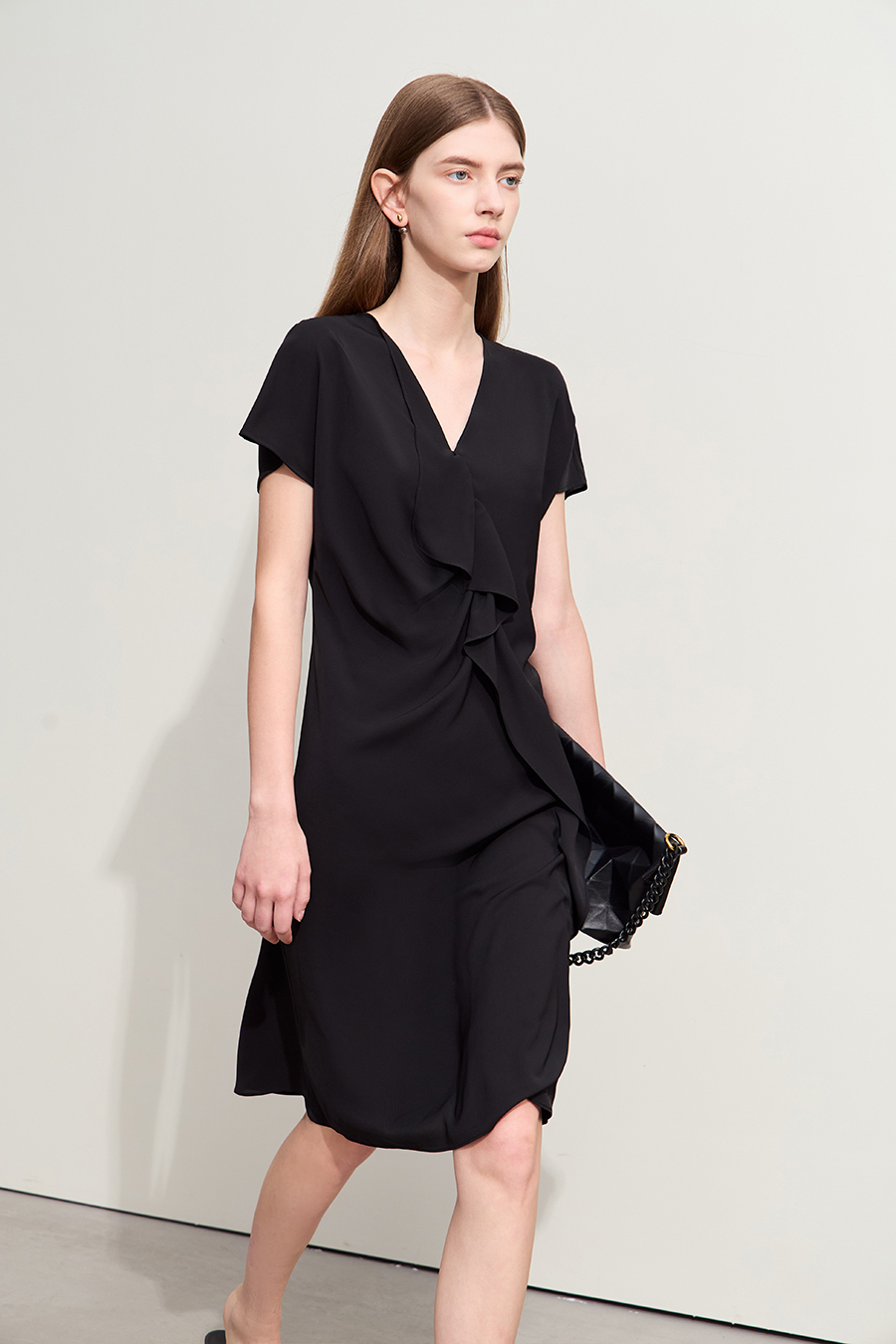 V-neck Ruffled Dress