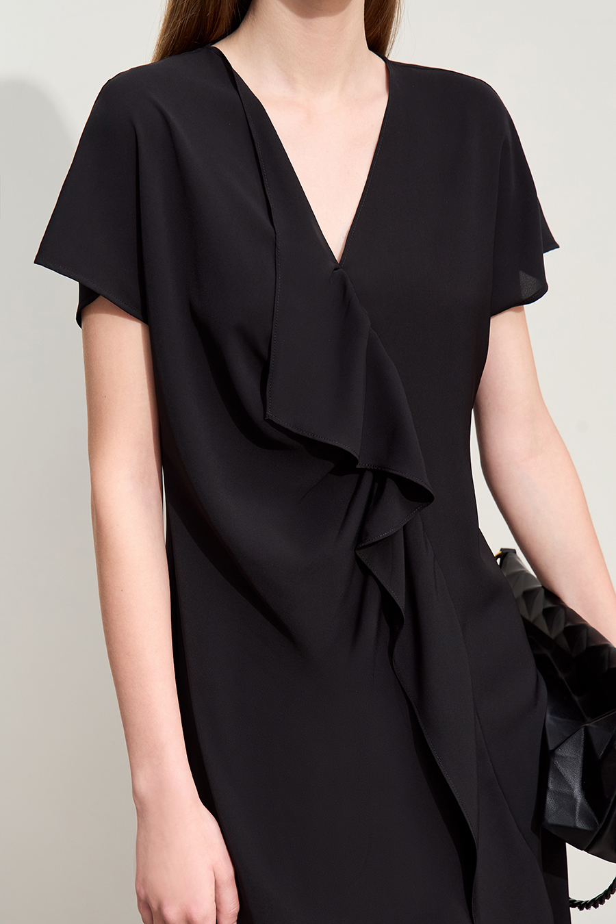 V-neck Ruffled Dress