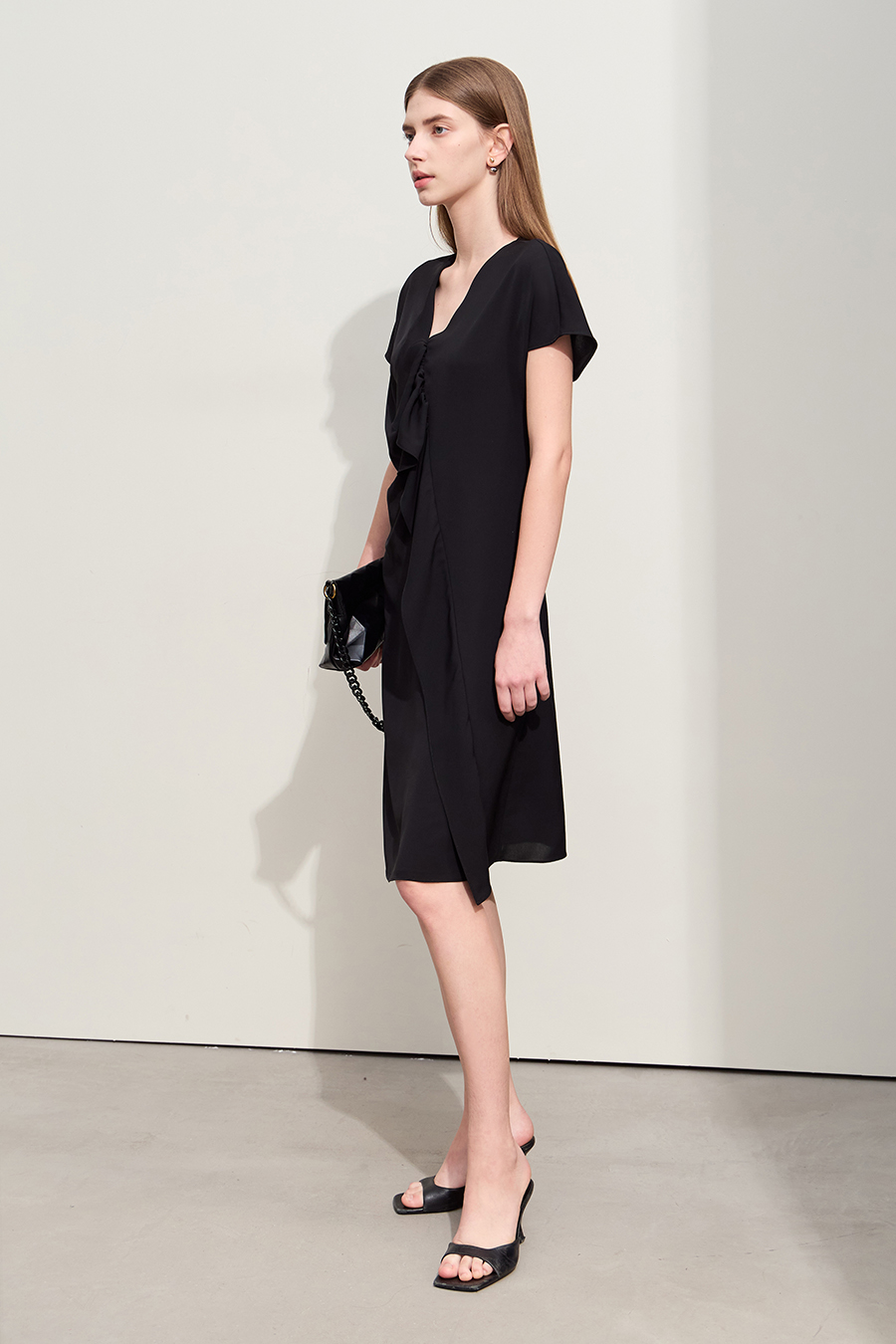 V-neck Ruffled Dress