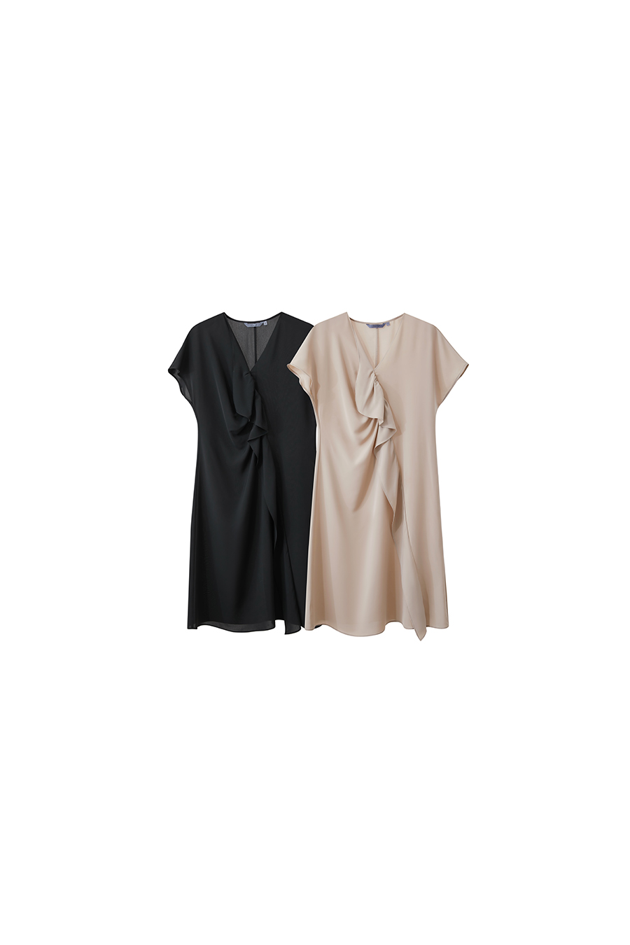 V-neck Ruffled Dress