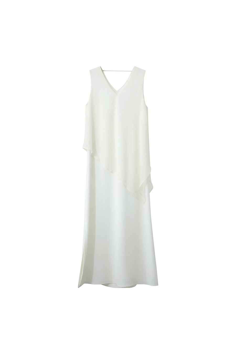 Contrast fabric spliced chiffon dress|AMII
