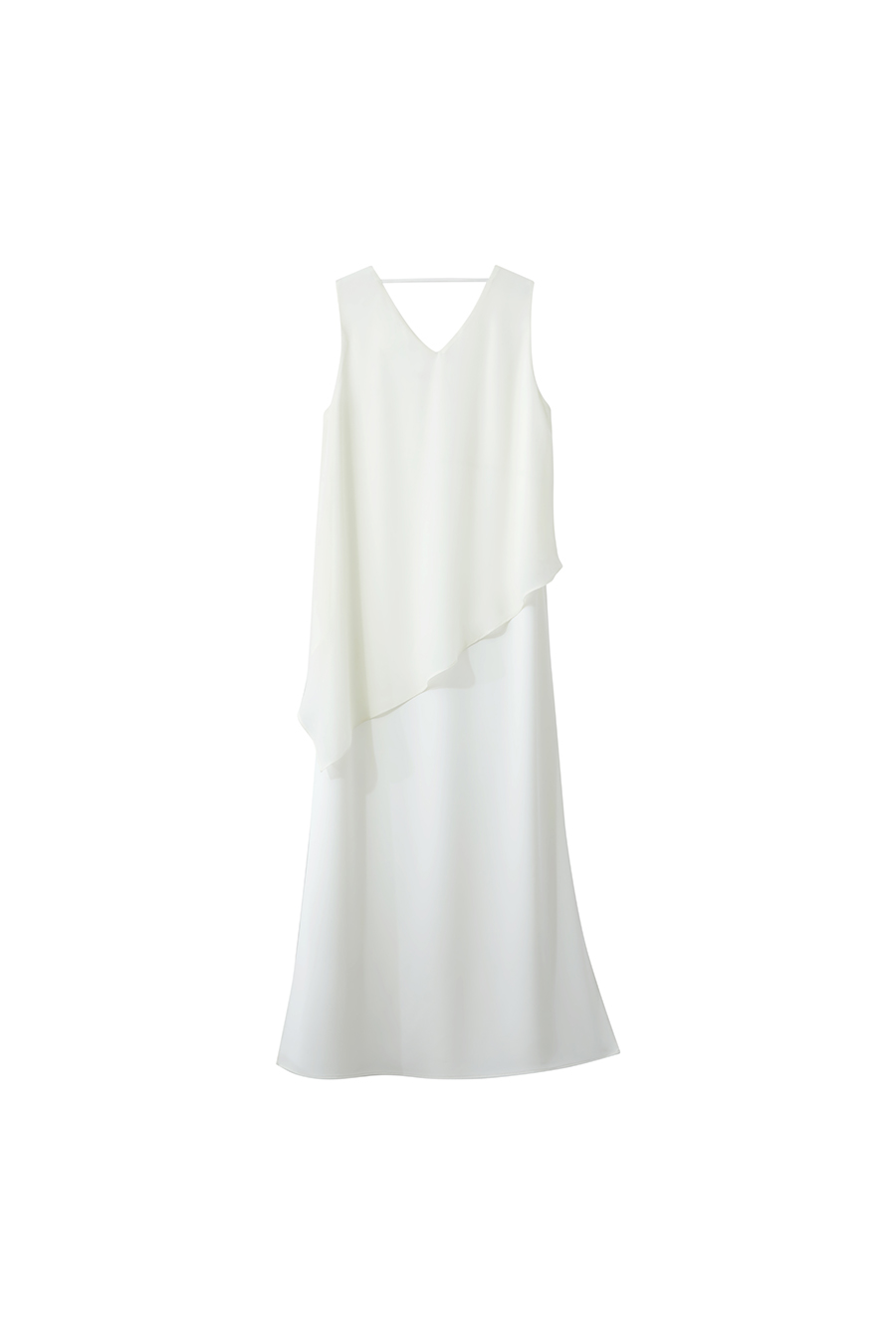 Contrast fabric spliced chiffon dress|AMII