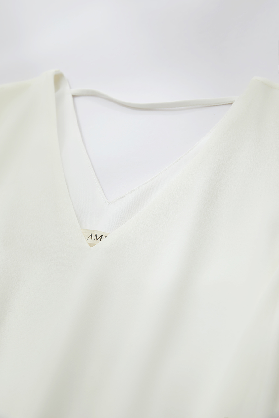 Contrast fabric spliced chiffon dress|AMII