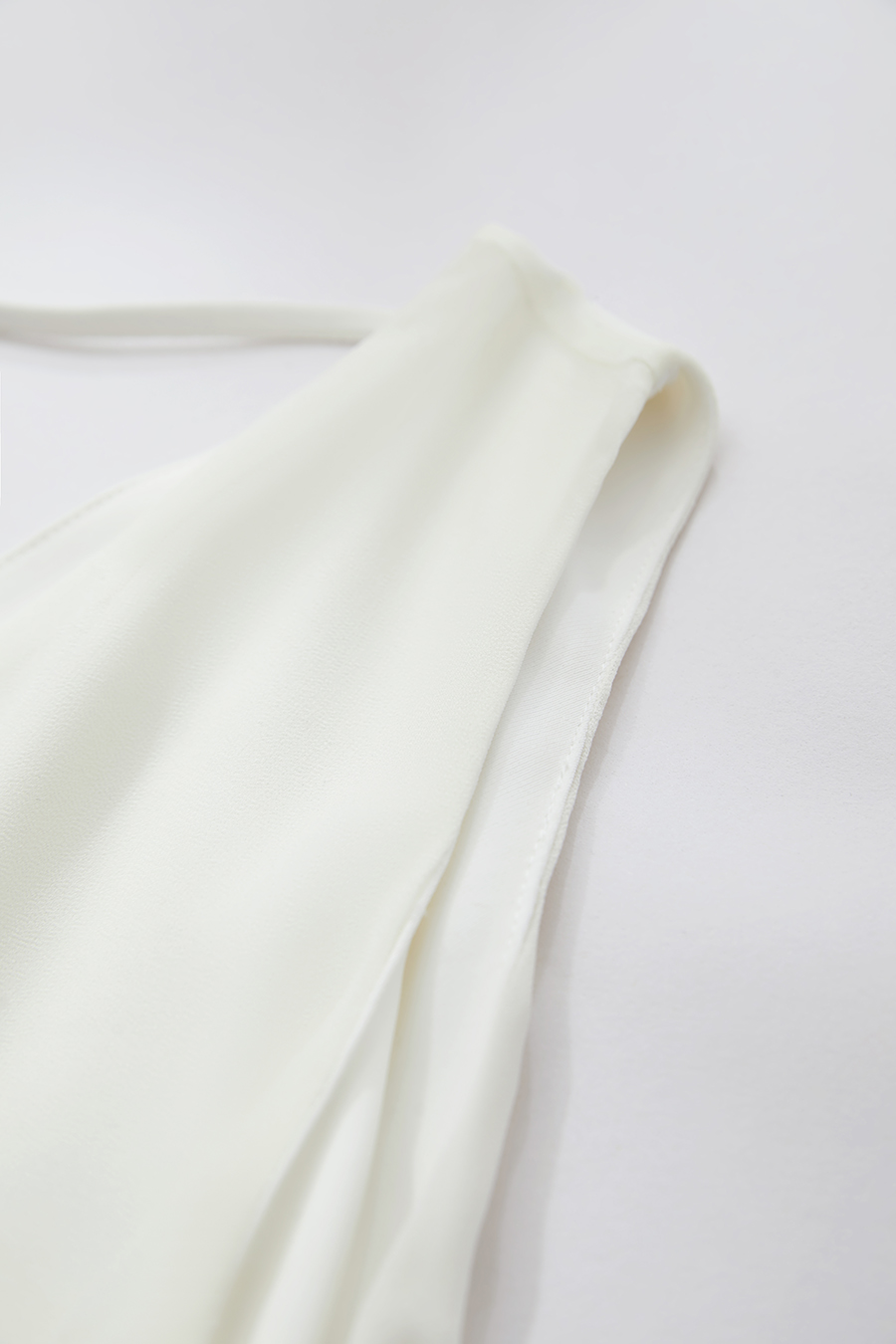 Contrast fabric spliced chiffon dress|AMII