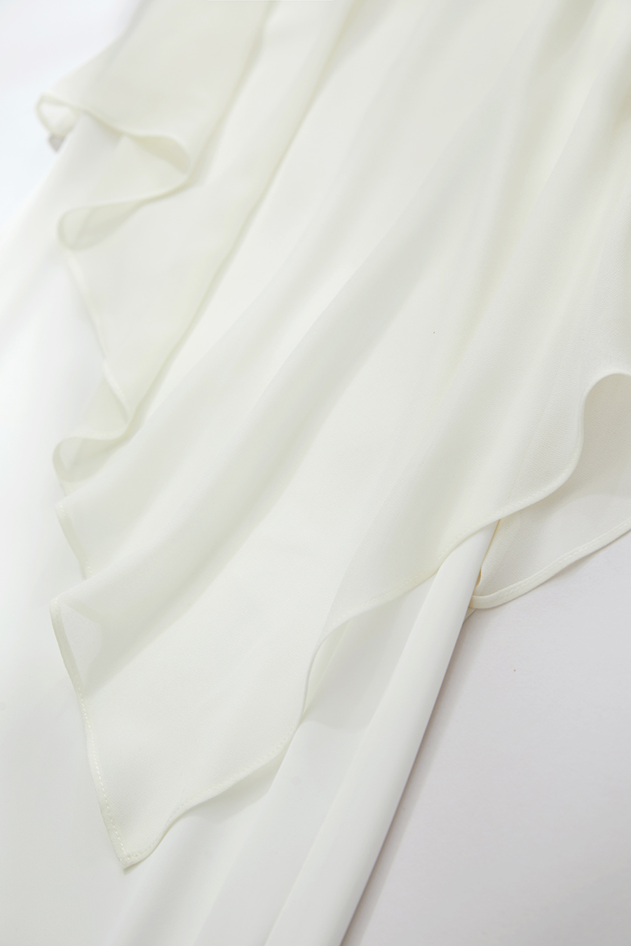 Contrast fabric spliced chiffon dress|AMII