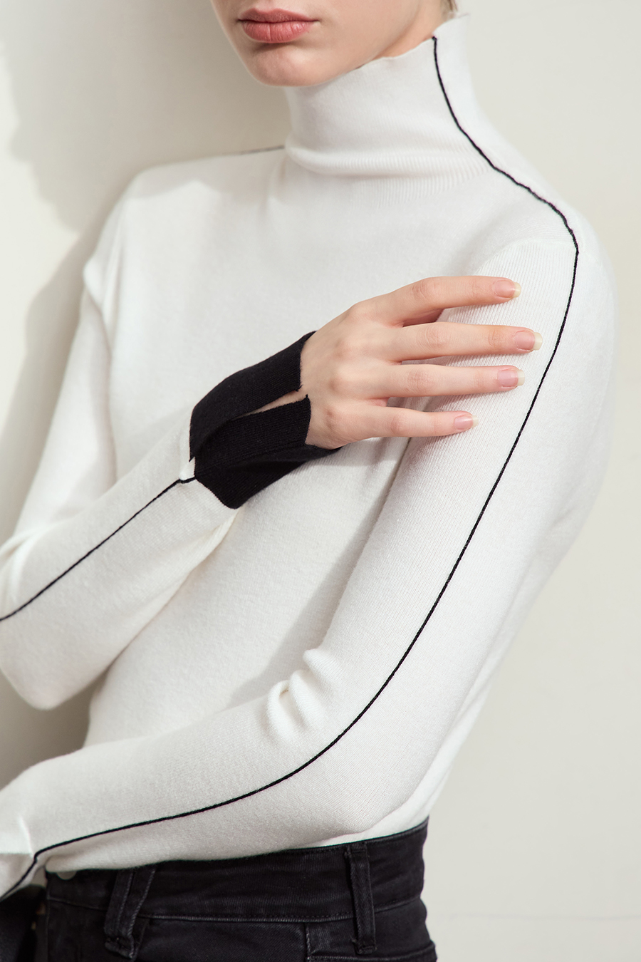 Color - block Spliced Slim Sweater|AMII-AMII.com