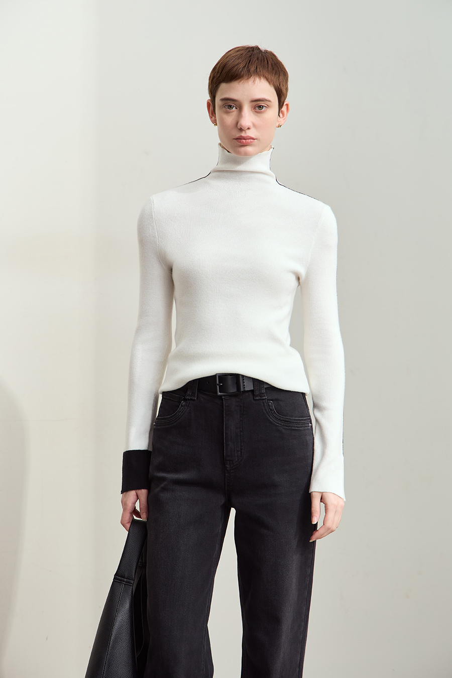 Color - block Spliced Slim Sweater|AMII-AMII.com