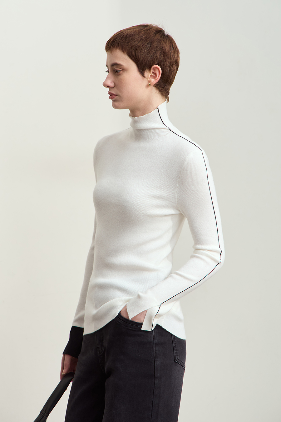 Color - block Spliced Slim Sweater|AMII-AMII.com