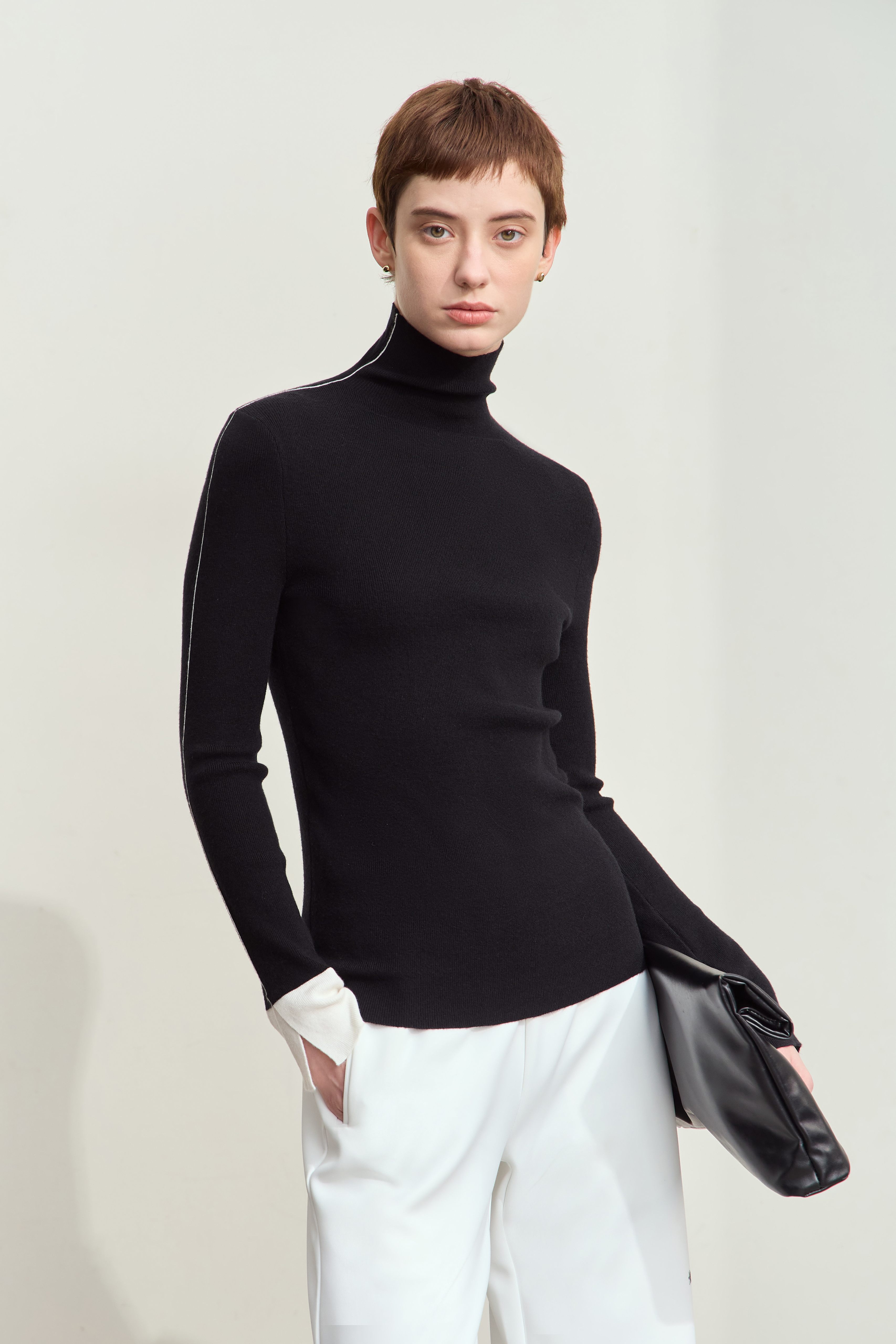 Color - block Spliced Slim Sweater|AMII-AMII.com