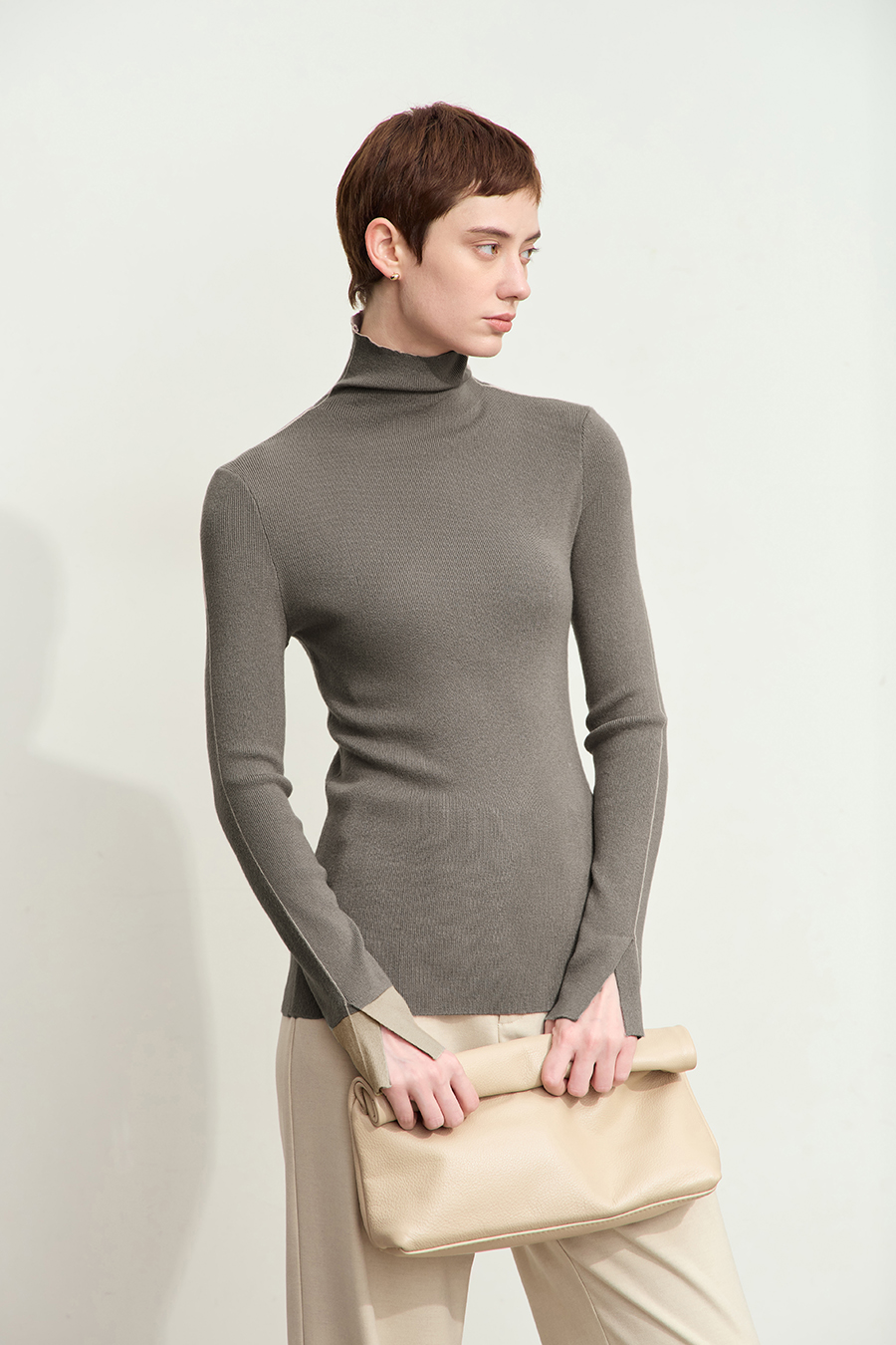 Color - block Spliced Slim Sweater|AMII-AMII.com