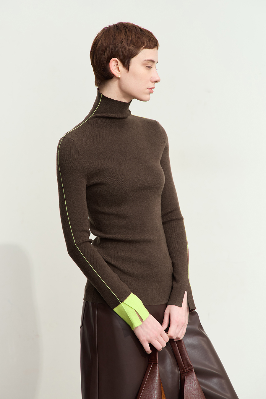 Color - block Spliced Slim Sweater|AMII-AMII.com